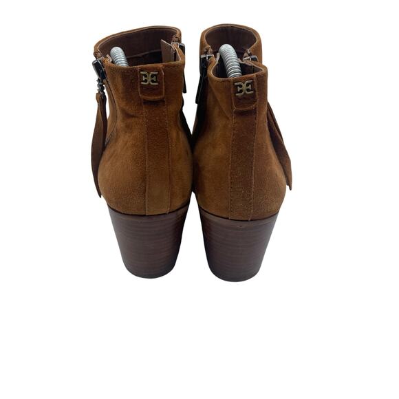 Sam Edelman Walden Bootie Ankle Boots Zipper Suede Brown Womens 8.5 - Picture 4 of 8